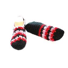 Hand Knitted Black Pink Socks