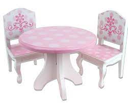 Didn't find a better price on the internet either, for this type table. 18 Inch Doll Table Chairs Set Fits American Girl Doll Bed Rooms And More Pink And White Hand Painted Doll Table And Two Doll Chairs Set Buy Online In Bahamas At