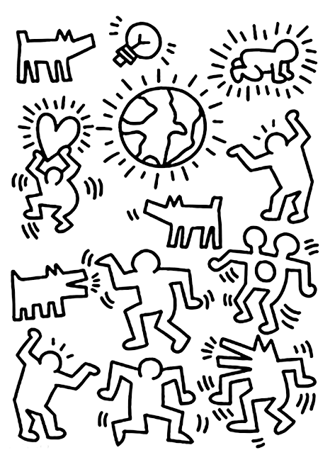 Personaggi di Keith Haring - Pagine Keith Haring da Colorare