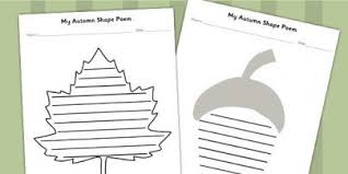 Autumn Themed Shape Poetry Templates Seasons Weather Poems Poetry Templates School Inspiration Theme