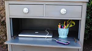 Turn A Dresser Into A Compact Laptop Hiding Desk Diy Dresser Diy Furniture Furniture