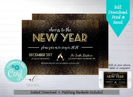 New Year S Eve Party Printable Invitation Edit Yourself Etsy Printable Invitations Invitations New Years Eve Party