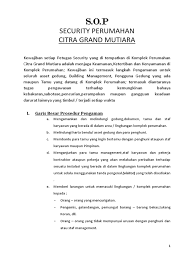 Setiap anggota yang bertugas wajib memahami sop yang berlaku di area kerjanya. S O P Perumahan