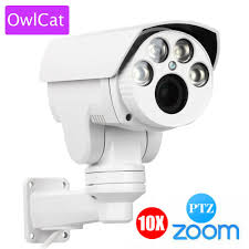 Owlcat Full Hd 1080 P Ptz Ip Camera Exterieure 4x 10x Motorise Rotation Pan Tilt Zoom A Focale Variable 2mp Nuit Onvi Ip Camera Ptz Camera Surveillance Cameras