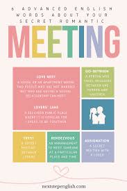 Love Words In English Part 2 Advanced English Words About Secret Meetings For Lovers Nextstepenglish Com English Words Love Words Learn English Words