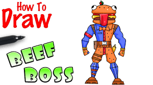 The durr burger head is located on a hill just east of pleasant park. How To Draw The Beef Boss Fortnite Youtube