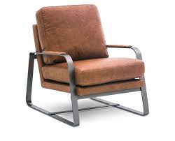 Anders Accent Chair Is Transitional And Trendy In Classic Natural Leather And Steel Framed Arms Furniturerow Livingroomi Accent Chairs Rowe Furniture Chair