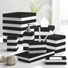 Black And White Bathroom Accessories Sets Kassatex Cabana Black White Bath Accessories White Bathroom Accessories Black White Bathrooms Black Bathroom Decor