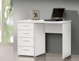 This design is ideal for any type of decor, and its the work surface of this table is crafted using a laminate that comes thermally infused. Pulton Simple Small White Desk With Drawers By Furniturefactor Wow