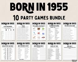 70th Birthday Party Games Bundle | Born in 1955 Games | 70th Birthday Games  | Fun Printable Games | Party Games | Adult Games | Family Game - Etsy