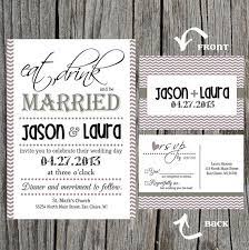 Wedding Invitation Printable Or Printed Eat Drink And Be Married Wedding Invitatio Printable Wedding Invitations Printable Wedding Programs Etsy Invitations