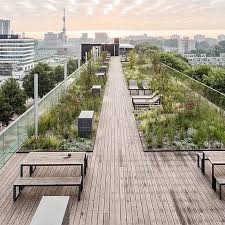 Easy Glass Railing System For Rooftop Garden Garden Architecture Rooftop Garden Green Roof Garden