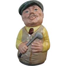 Royal Doulton Doultonville Major Green The Golfer Toby Jug D6740
