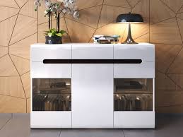 Click here & we'll beat it! Modern Large Glass Sideboard Display Cabinet White Wenge Black Gloss Insert Led Lights Impact Furniture