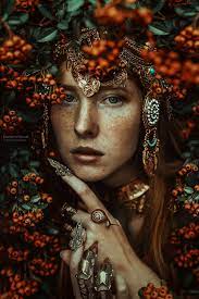 Autumn And Snail Fine Art Fairytale Photography Portrait With Freckles Redh Fine Art Portrait Photography Autumn Photography Portrait Fairytale Photography