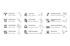 For births in the uk after 31.12.82 and before 01.07.06 where the claim is through the father, the parents' marriage certificate must also be a short adoption certificate in respect of an applicant who was the subject of an adoption order before 1 april 1959 will show the country of birth only. Zodiac Signs Astrology And Horoscope Symbols With Date Of Birth And N By Spicytruffel Thehungryjpeg Com