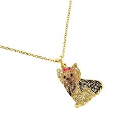 Dazzling Yorkie Pave Crystal Pendant The Danbury Mint Yorkie Jewelry Pendant Crystal Pendant