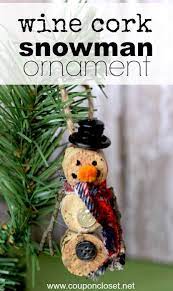 Do you have a christmas tree with spare space? 12 Days Of Homemade Christmas Ornaments Day 9 Wine Cork Snowman Ornament Christmas Ornaments Homemade Homemade Christmas Christmas Ornaments