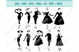Download Woman Svg Retro Svg Fashion Dress Girl Svg Dxf Png Eps 414331 Svgs Design Bundles