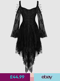 Dark In Love Gothic Lace Dress Black Vtg Steampunk Victorian Witch Vampire Gothic Fashion Lace Dress Black Vampire Dress