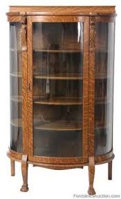 | antique fine carved oak curved china curio cabinet. Vintage Curio Cabinets Ideas On Foter