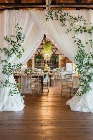 Barn Wedding Reception Ideas With A Draped Entrance Wedding Entrance Decor Wedding Reception Entrance Barn Wedding Reception