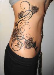 Cancer ribbon tattoos with flowers. Download Lung Cancer Ribbon Tattoo Designs I19 Side Tattoos For Girls Png Image With No Background Pngkey Com