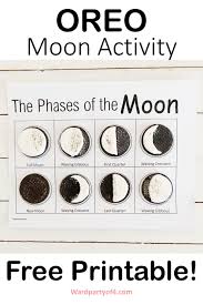Oreo Moon Activity In 2020 Moon Activities Free Printables Moon Phases