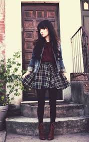 90 S Black And White Checkered Skirt Outfit Get The Jacket For At Wheretoget Fall Fashion Outfits Fashion Grunge Fashion