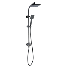 Glacier Bay Modern Wall Bar Shower Kit 1 Spray 8 In Square Rain Shower Head With Hand Shower In Matte Black Valve Not Included Hd58101 X5110h The Home Depo In 2021 Shower Kits