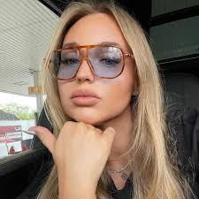 Frauen Luxus quadratische Sonnenbrille für Männer Marke Design übergroße  Hawks bill blau Original Sonnenbrille weibliche Mode Sonnenbrillen Brillen 
