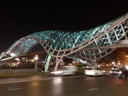 Bridge Of Peace Night Tblisi Georgia Sydney Harbour Bridge Travel Bridge