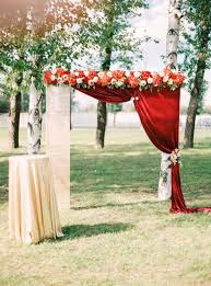 Cranberry Red And Champange Gold Wedding Arch Ideas Gold Wedding Decorations Red Wedding Decorations Fall Wedding Arches