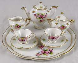 Fine Occupied Japan Chubu China Miniature Doll Tea Set Toy Tea Set Mini Tea Set Miniature Tea Set