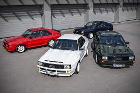 Complete Quattrotett Audi Tradition 1983 5cylinder 306hp Alpinwhite Malachitgreen Tornadored Copenhagenblue Icon Sportquattro Tu Audi Suv Instagram