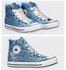 Women S Sparkly Glitter Converse All Stars High Top Light Blue Converse Wedding Shoes Glitter Converse Quinceanera Shoes