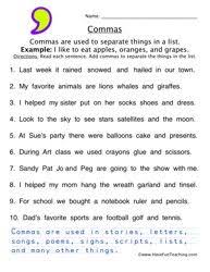 Free, printable comma worksheets to develop strong grammar, language and writing skills. Punctuation Resources Have Fun Teaching Punctuation Worksheets Have Fun Teaching Grammar And Punctuation