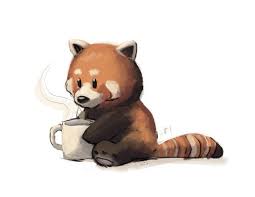 Ryan Shaw Shop Red Panda And Coffee Print Dessin Kawaii Panda Panda Dessin Panda Roux