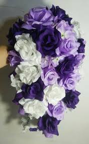 Lavender bridal bouquet, classic white and dusty purple rose wedding bouquet, rustic boho flower bouquet, design in rose and peony. Home Garden 2pc Wedding Flowers Cascade Bridal Bouquet Boutonniere Lavdender Purple White Laborsrb Com
