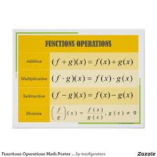 Functions Operations Math Poster Chart Zazzle Com In 2020 Math Poster Basic Math Math
