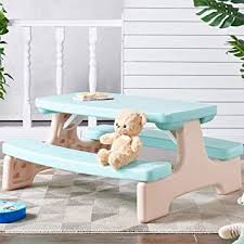 4.8 out of 5 stars with 16 ratings. Amazon Com Kidzilla Kids Bench Set Children Outdoor Picnic Table Bench Ideal For Arts Crafts Snack Time Homework Aqua Beige Furniture Decor