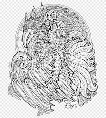 But often the most interesting part is the coloring of these beautiful creations … Line Art Coloring Book Drawing Mandala Dragon Dragon White Mammal Png Pngegg