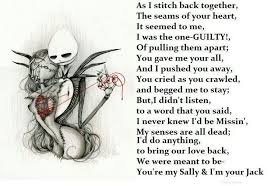 Romantic Heart Jerker Nightmare Before Christmas Quotes Jack Skellington Quotes Jack And Sally Quotes