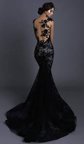 Tarik Ediz 93600 Floral Lace Bateau Mermaid Dress Black Lace Wedding Dress Black Lace Wedding Black Wedding Gowns