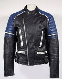 Black And Blue Motorcycle Jacket Vintage Leather Cafe Racer Biker Motorcycle Jacket Black Blue Padded Quilted Motorcycle Jacket Jackets Cafe Racer