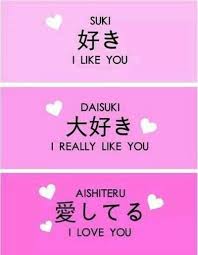 Suki Daisuki Aishiteru I Like You I Really Like You I Love You Text Anime Japanese Language Learning Japanese Phrases Japanese Quotes