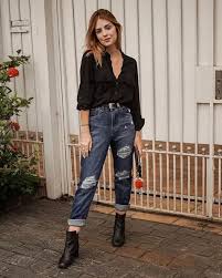 Calça Jeans Feminina Com Bota Cano Curto 6 Maneiras De Usar Calca Jeans Destroyed Look Moda Looks Coturno Looks