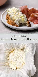 Easy 4 Ingredient Homemade Ricotta Video Well Seasoned Studio Recipe Ricotta Recipes Cooking And Baking
