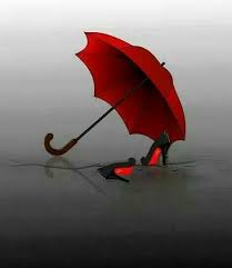 Rainy Days Red Umbrella Umbrella Art Color Splash Photography