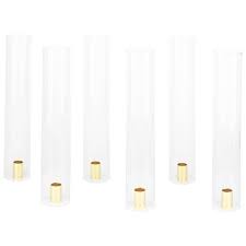 Nature inspired décor such as faux berries and foliage can be picked up at a loc. Everly Quinn Minimalist Taper Candle Holders With Hurricane Glass For Weddings Centerpieces 14 Tall Set Of 6 Wayfair